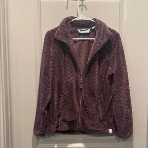 Plum Fleece Jacket M Soft Zip Up Cozy